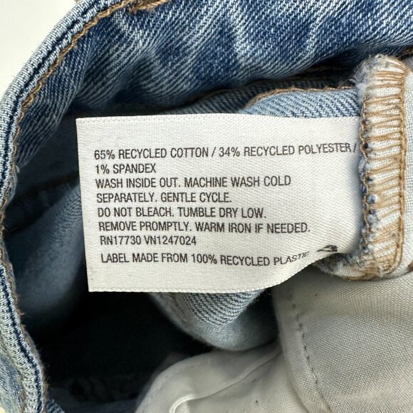 Wild Fable High Rise Slim Straight Distressed Button Fly Women size 12 Blue Jean - Picture 4 of 5